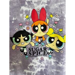 Vintage Power Puff Girls Tie-Dye T-shirt Lavender and White Size XXL